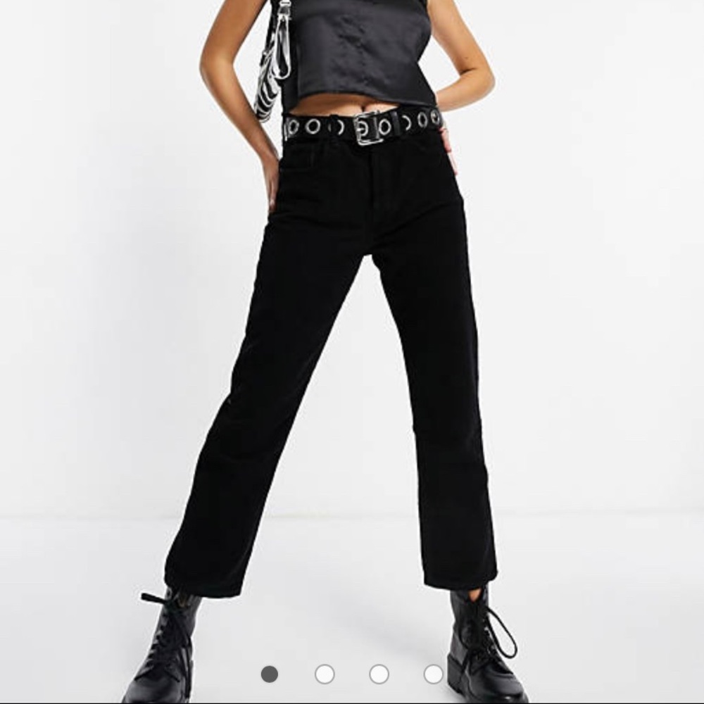 Black corduroy high waisted pants